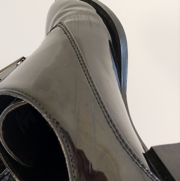 ZARA LOAFERS BLACK PATENT ZIP SHOES 38 7.5 - Picture 11 of 11